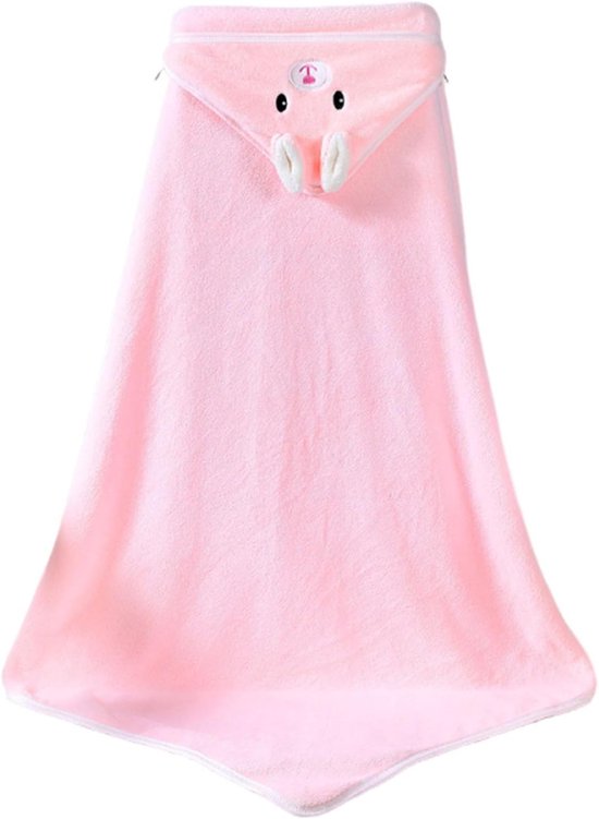 Babybadcape met capuchon - pasgeboren babybadhanddoek - kinderhanddoek met capuchon - babybadhanddoek - babyhanddoek/kinderhanddoek - 0-5 jaar -80*80cm-Roze
