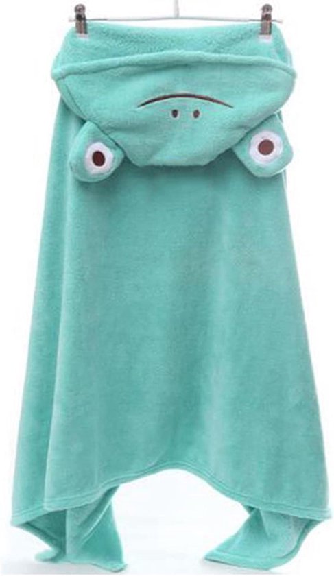 Babybadhanddoek - Kinderhanddoek met capuchon - Baby afdrogen - Ultrazacht en absorberend - 70 x 140 cm - Groen