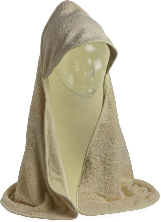 Babybadhanddoek met capuchon - Baby handdoek - Baby badderen - Dubbelzijdig - 75 x 75 cm - Custard