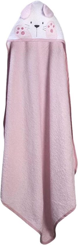 Babybadhanddoek met capuchon - Kinderbadjas - Na het badderen - Extra zacht en absorberend - 100 x 100 cm - Roze