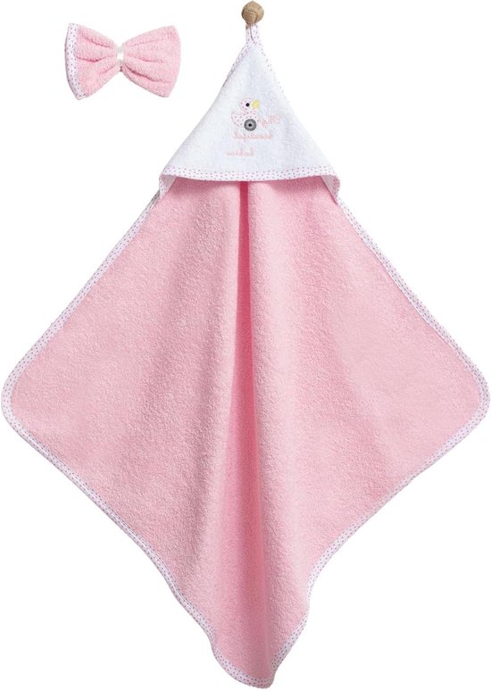 Babybadhanddoek met capuchon - Kinderbadjas zacht - Na het baden - 100% ademend katoen - Niet gespecificeerd - Roze van Merkloos