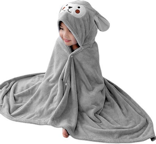 Babybadhanddoek voor kinderen, met capuchon, 70 x 140 cm, baby, capuchonhanddoek, zwemmen, strandhanddoek, dikke en ultrazachte kinderbadhanddoek, handdoek met capuchon, strandhanddoeken voor van Merkloos