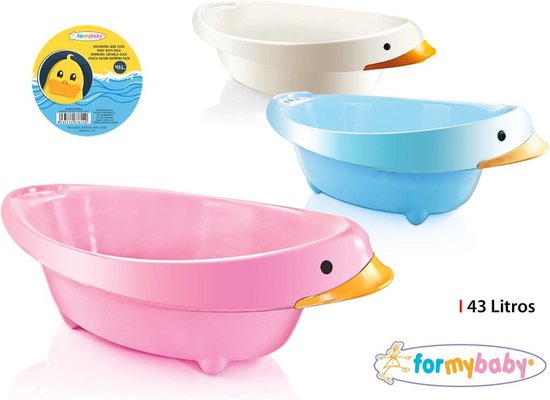 Babybadje eend wit 90x54x27cm 43liter met stop van OKT
