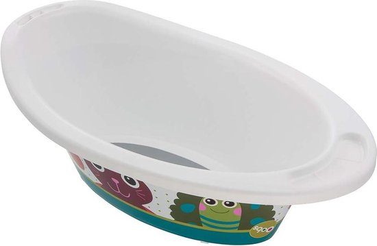 Babybadje met antislipmat en afvoerplug - oops 0-12 maanden wit 202110001AW. van Oops