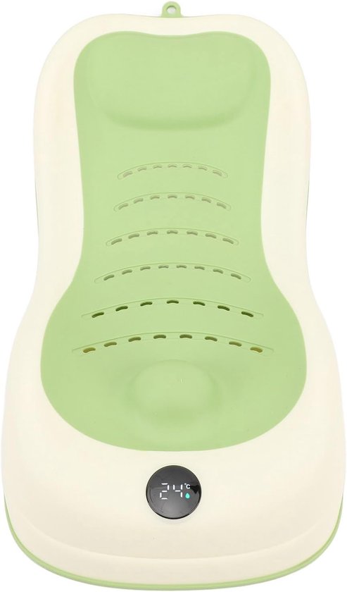 Babybadje met Thermometer - Babybad Ondersteuning - Veilig Baden - Intelligente Temperatuur Sensor - 52 x 27 cm - Groen