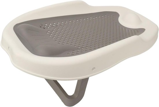 Babybadje Ondersteuning - Babybadhouder Ligbad - Baby Veilig Baden - Ergonomisch Hartvormig - 55 x 31 x 8 cm - Grijs