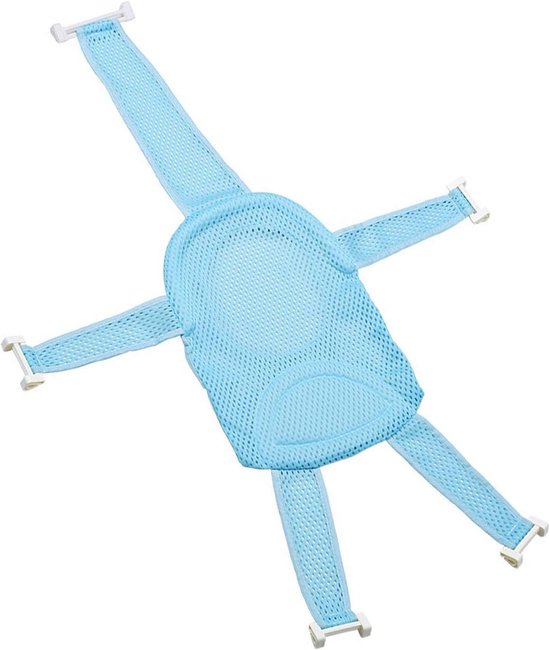 Babybadje Ondersteuning - Babybadmat Zitje - Veilig Baden - Verstelbare Banden - 1 Aantal - Blauw