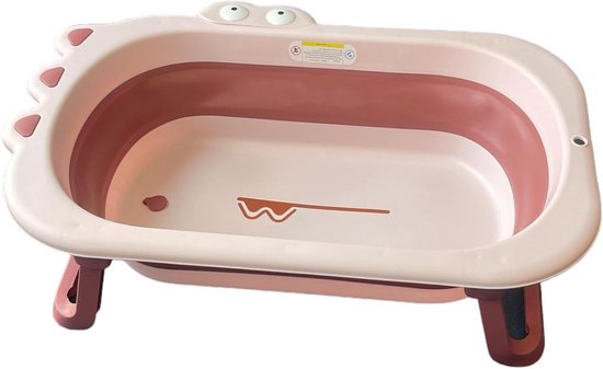 Babybadje Opvouwbaar - Peuterbadje Waskom - Baby Reinigen - Compact Opvouwbaar - 80 x 54 x 21 cm - Roze