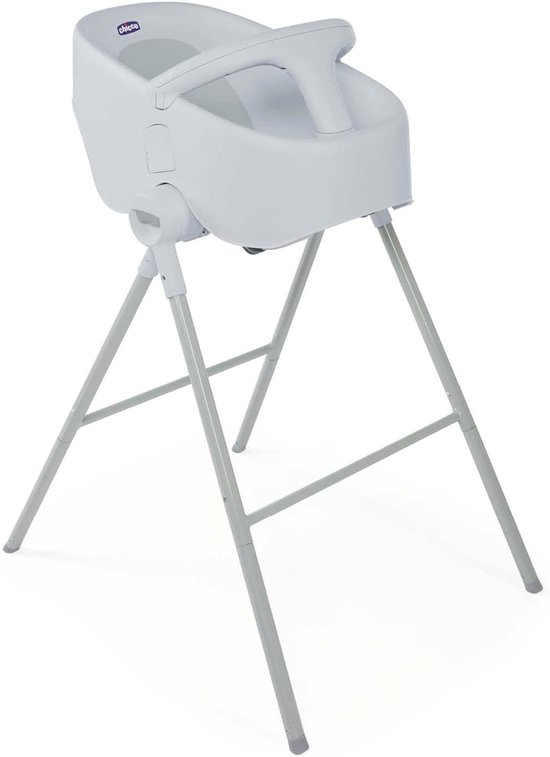 Babybadje Zitje - Badstoel Baby - Veilig Baden - Inclusief Voet - 0-12 Maanden - Grijs