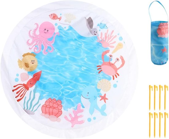 Babybadjes Voor Buiten - Draagbaar Water Speelgoed - Buiten Spelen - 2 in 1 Ontwerp - 140x140 cm - Meerdere Kleuren