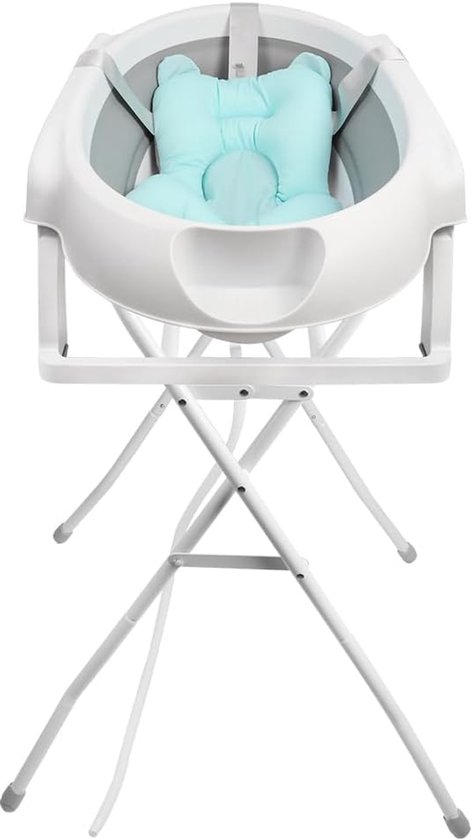 Babybadkuip met frame - Opvouwbaar badje - Veilig badderen - Kleurveranderende stop - 82 cm - Grijs