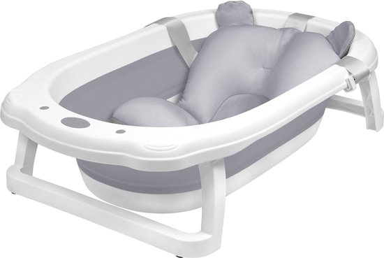 Babybadkuip Opvouwbaar - Draagbaar Babybad - Veilig Baden - Antislip Poten - 82x50x22cm - Antraciet