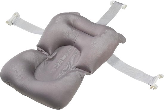 Babybadkussen - Baby badsteun - Veilig Baden - Antislip Design - Verstelbaar - Grijs