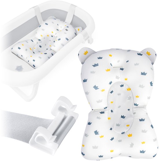 Babybadkussen badinzetstuk Ricokids wit-blauw