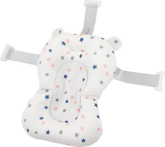 Babybadmat Badkuipsteunkussen Pasgeboren Badbedkussen Opvouwbaar Verstelbare Babybadmat Sling Douche Badkuipondersteuning Mat Bed Babybadje - Wit van Merkloos