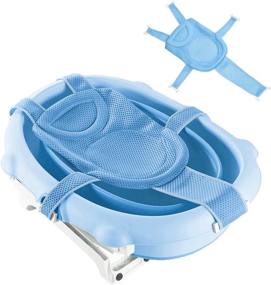 Babybadmat - Badzitje voor pasgeborenen - Badstopper voor pasgeborenen - Badstopper voor baby's - Babybadje - Babybadmat - Blauw - Badje niet inbegrepen - 110*33cm van TooTaci