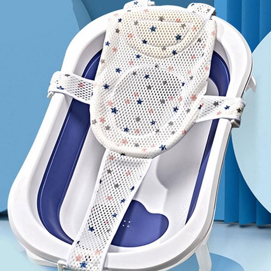 Babybadnetje, antislipnet, comfortabel steunnet, geschikt voor babybadstoeltjes, met 5 veilige steunhoeken.