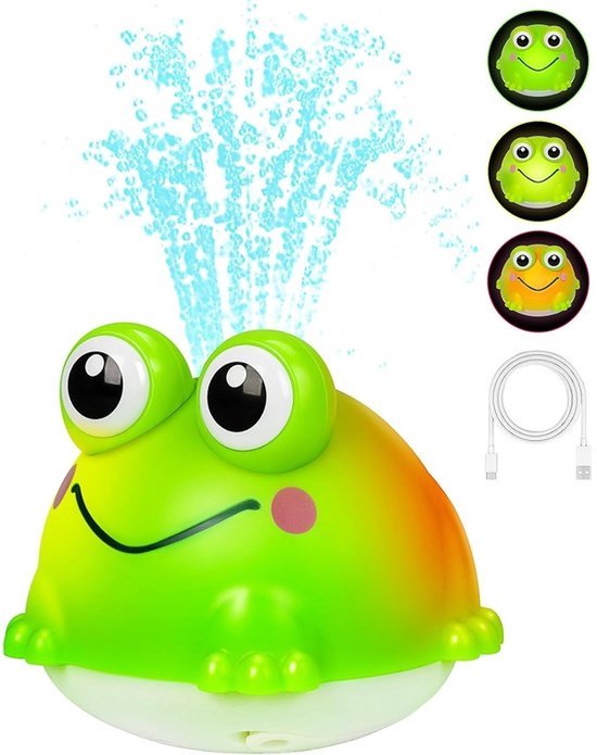 Babybadspeelgoed, Oplaadbaar Babybadspeelgoed Met LED-verlichting, Kikker Die Water Spuit, Geschikt Voor Baby's Van 1-3 Jaar