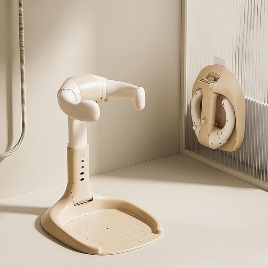 Babybadstandaard, opvouwbaar en verstelbaar 5 niveaus babybadzitje, verbeterde baddouche staande ondersteuning voor baby's 6 maanden en hoger, antislip|Eenvoudig te reinigen|Handig voor reizen, geen