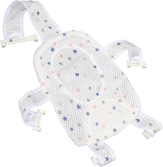 Babybadsteun - Badnetje baby - Veilig badderen - Antislip ontwerp - 72 x 92 cm - Meerkleurig