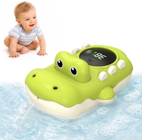 Babybadthermometer - 2-in-1 douchethermometer - Badthermometer - Met watersproeifunctie - Douche-/waterthermometer - Badmateriaal geschikt voor baby's en jonge kinderen - Groen