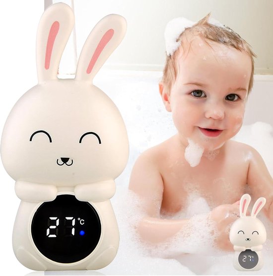 Babybadthermometer met LED-display, veilige en betrouwbare, digitale badthermometer in de vorm van een konijn. van Merkloos