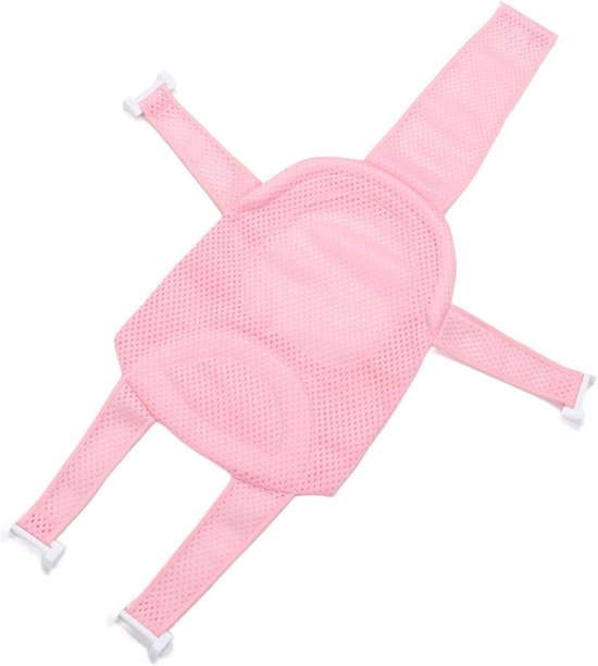 Babybadzitje Net - Badondersteuning Baby - Veilig Baden - Universeel Pasvorm - 30 x 23 x 4 cm - Roze