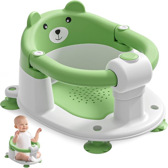 Babybadzitje - Peuterbadstoel - Veilig Baden - Rondom Bescherming - 40x38x35 cm - Groen