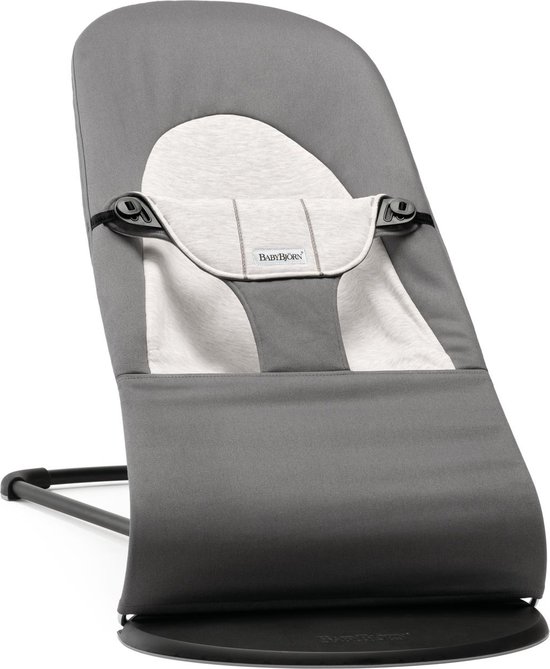 BabyBjörn Wipstoel Balance Soft - Geweven-Jersey - Donkergrijs-Grijs - Ergonomisch - Verstelbaar - Inklapbaar van Babybjörn