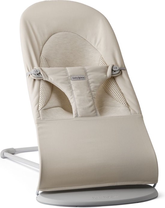 BabyBjörn Wipstoel Balance Soft - Geweven-Jersey - Tri-Fabric - Lichtbeige - Ergonomisch - Verstelbaar - Inklapbaar van Babybjörn