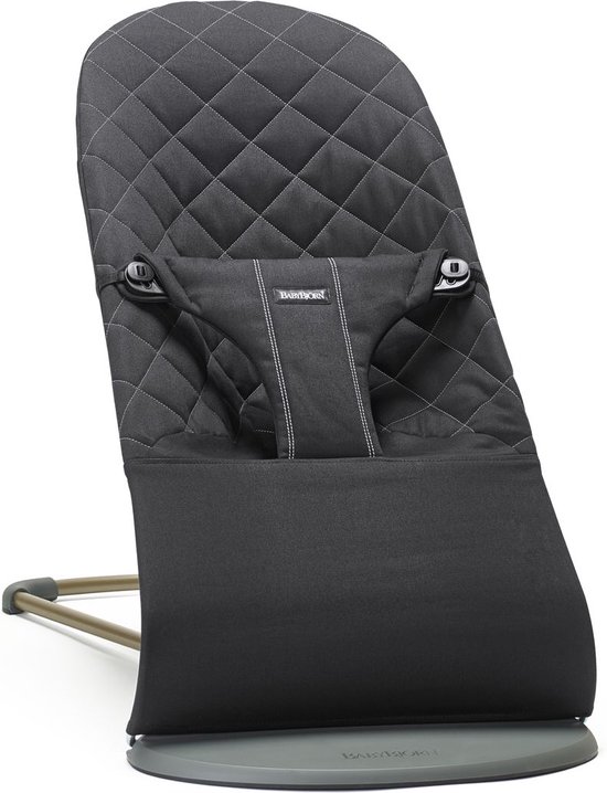 BabyBjörn Wipstoel Bliss - Geweven klassiek quilt - Zwart - Ergonomisch - Verstelbaar - Inklapbaar van Babybjörn