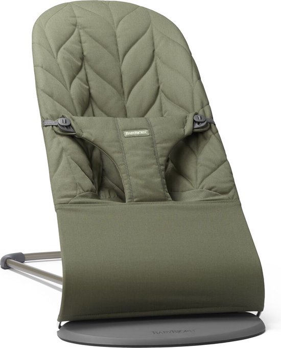 BabyBjörn Wipstoel Bliss - Geweven Kroonblad quilt - Donkergroen - Ergonomisch - Verstelbaar - Inklapbaar van Babybjörn