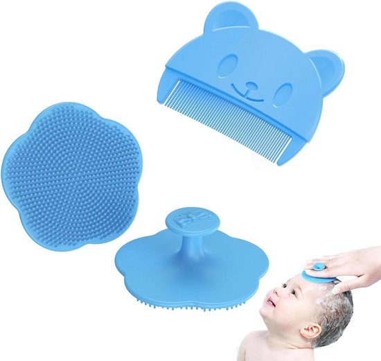 Babyborstel voor het verwijderen van melkkorstjes - zachte kam voor pasgeborenen - effectief verwijderen van hoofdhuid - ergonomische babykam en badborstelset van Elodie Details