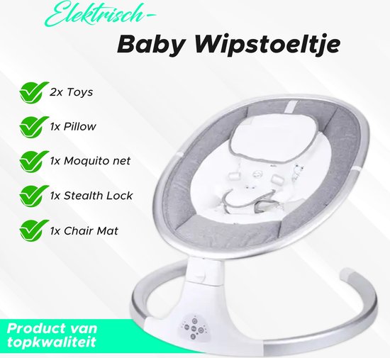 BabyBounce 5 in 1- Babybouncer - Babystoel- slaapswinger-babyswing- elektrische wipstoel van Alecto