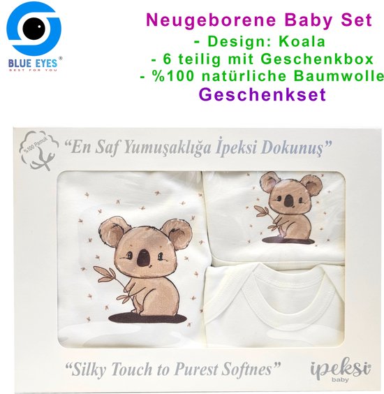 Babycadeauset voor pasgeborenen, 100% natuurlijk katoen, eerste uitrusting, uniseks kleding, cadeauset, babyuitrusting voor baby's van 0-4 maanden van Merkloos