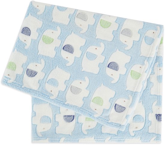 Babydeken Jongens Blauw Olifanten | Baby Deken | Knuffeldeken Baby | Blanket | Deken Kinderen Jongens | Buggy | Knuffeldeken | Kussen | | Fleece