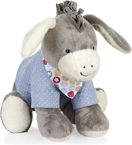 Babydeken Sterren - Knuffeldeken Baby - Baby Comfort - Zacht Materiaal - 37 cm - Grijs Blauw van Merkloos