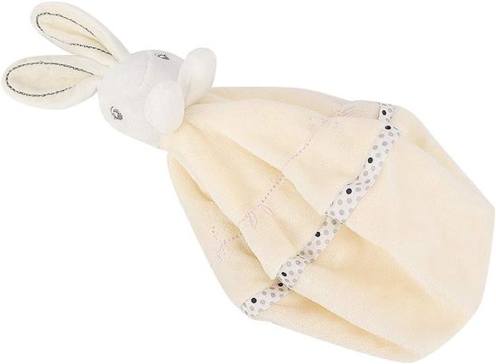 Babydekentje Konijn - Knuffeldoekje Speelgoed - Troosten en Spelen - Zachte Fluwelen Stof - 10 x 8 cm - Wit