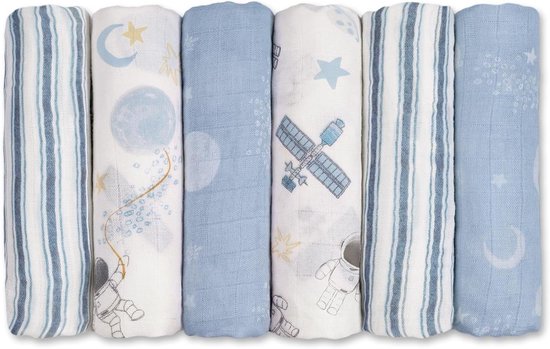 Babydoeken Mousseline - Baby Wasdoeken - Baby Verzorging - Ademend Katoen Bamboe - 70 x 70 cm - Wit