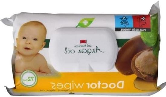 Babydoekjes Arganolie - Zachte doekjes - Babyverzorging - Op waterbasis - 72 stuks - Wit
