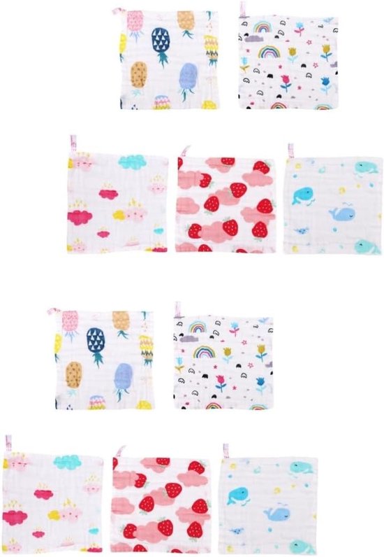 Babydoekjes Katoen - Wasdoekjes Luiers - Babyverzorging - Zacht en Absorberend - 24 x 24 cm - Multicolor