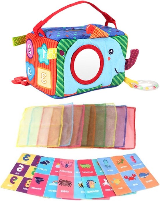 Babydoekjes Speelgoed - Stoffen Boek - Cognitieve Ontwikkeling - Scheurvast Materiaal - 20 x 15 x 14 cm - Multicolor