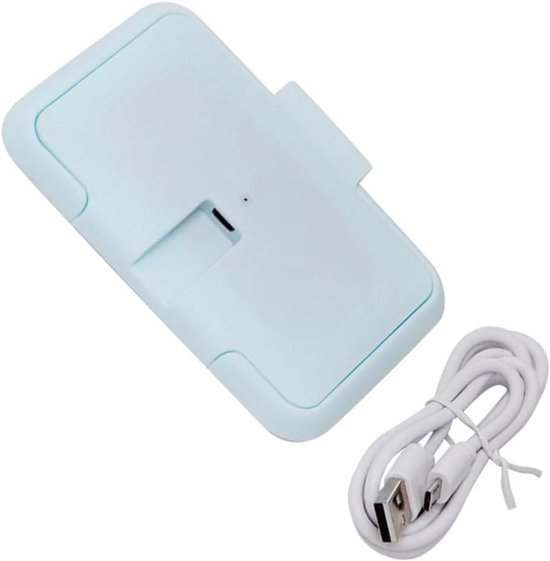 Babydoekjes Verwarmer - Doekjeswarmer Luierwarmer - Comfortabel Verzorgen - Constante Temperatuur - 11.8 x 7.8 cm - Blauw