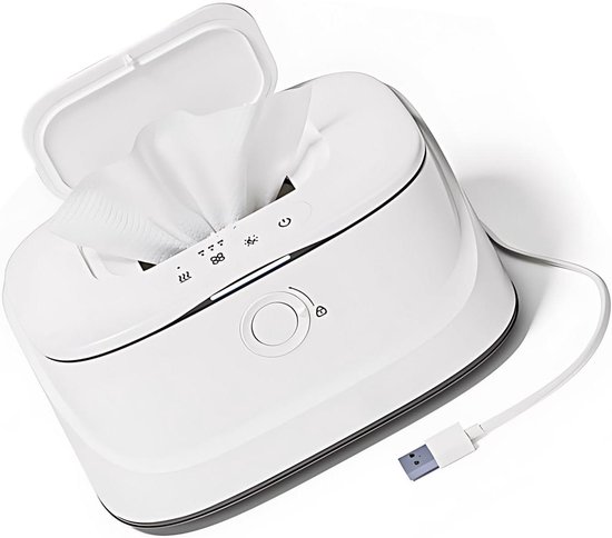 Babydoekjes Warmer - Doekjes Dispenser - Comfortabele Verzorging - Snelle Verwarming - 23 cm Lengte - Wit