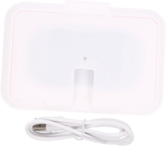 Babydoekjeswarmer Draagbaar - Doekjesverwarmer Baby - Baby Verzorging - Constante Temperatuur - 12 x 8 x 1 cm - Wit
