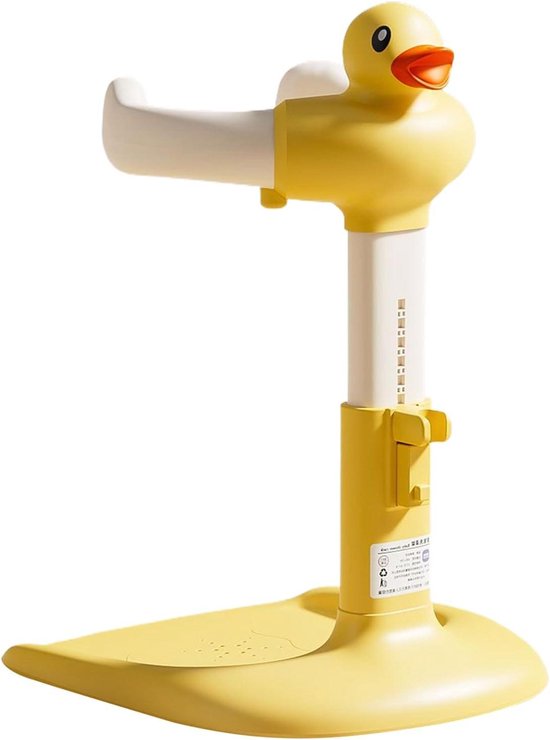 Babydouche standaard - Badhulp kind - Veilig badderen - In hoogte verstelbaar - 12 x 43 x 12 cm - Geel