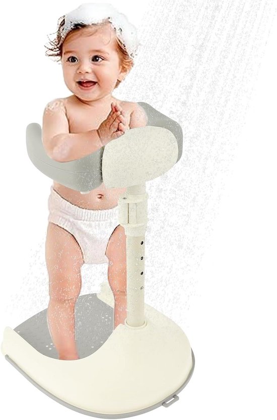 Babydouche Standaard - Badondersteuning Kind - Veilig Baden - 4-traps Verstelbaar - 44-54 cm Hoog - Grijs
