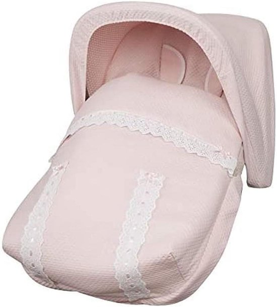 Babydraagtas - Voetenzak Babydraagtas - Baby Comfort - Afneembare Dekking - 77 x 51 cm - Lichtroze