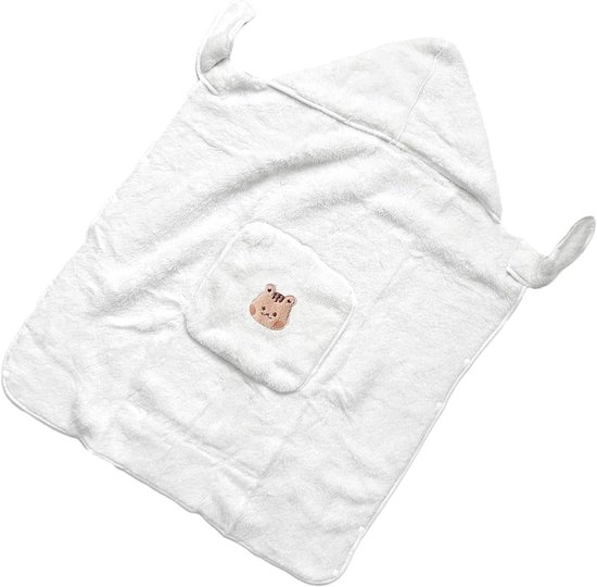 Babydraagzakhoes met Capuchon - Kinderwagenhoes Pluche - Baby Warm Houden - Universeel Ontwerp - 85x80cm - Grijs