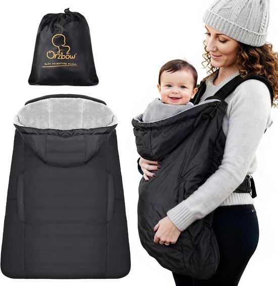 Babydragerhoes - Draagzak Cover - Bescherming Baby - Waterdicht & Warm - Universeel - Zwart